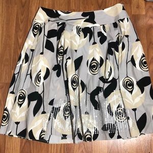 Emma James Floral Sequin Pleated Skirt Sz 14P